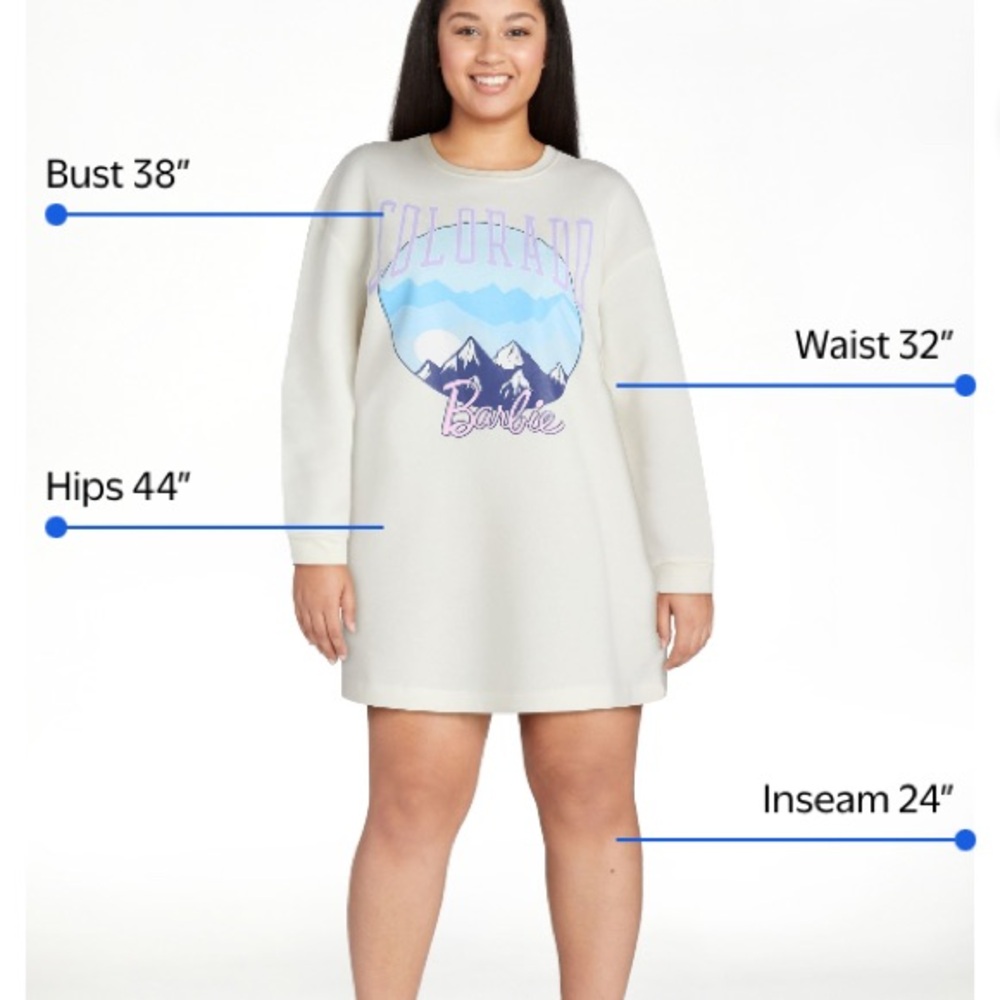 Barbie Cream Graphic Sleep Dress and Handband